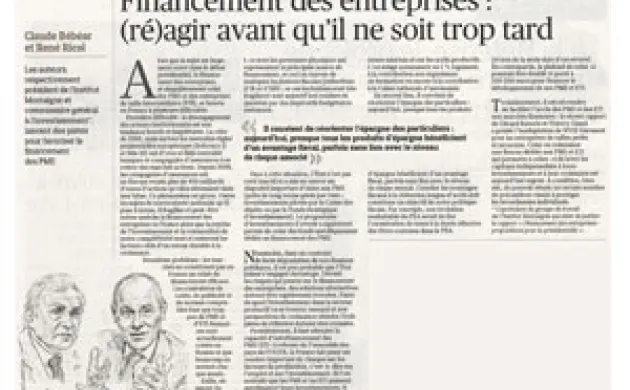 Financement des entreprises : (ré)agir avant qu’il ne soit trop tard