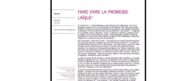 "Faire vivre la promesse laïque" : contribution de l’Institut Montaigne au débat
